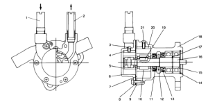 Yanmar 3QM30H waterpump, side